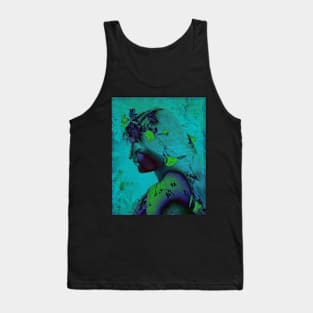 Celestial angel in turquoise and blue with numbers Tank Top